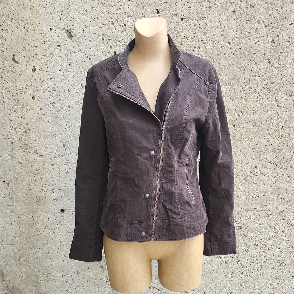 Grey Corduroy Moto Jacket